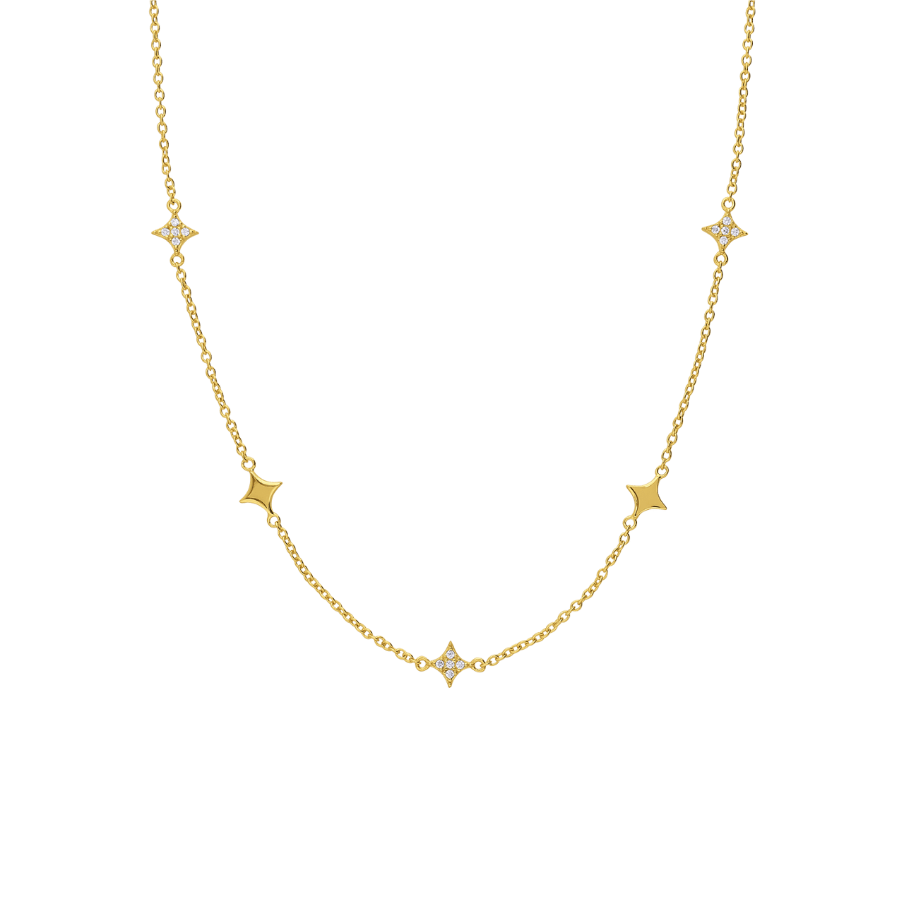 Silberne goldbeschichtete Halskette für Damen