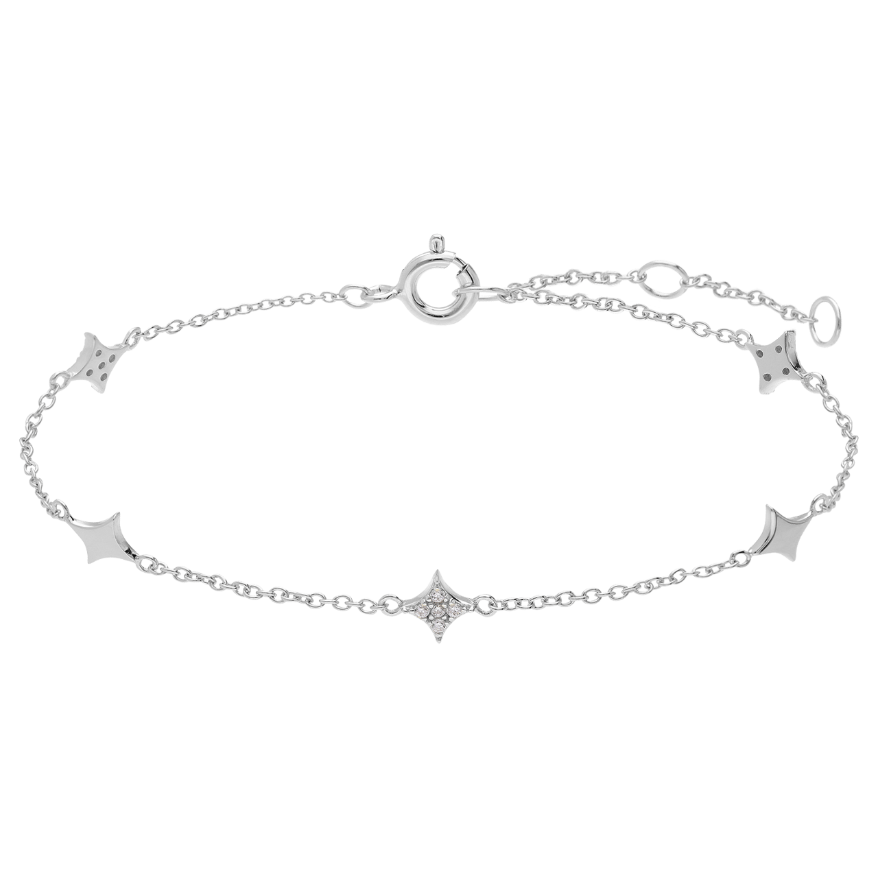 Zilveren fantasiearmband voor dames