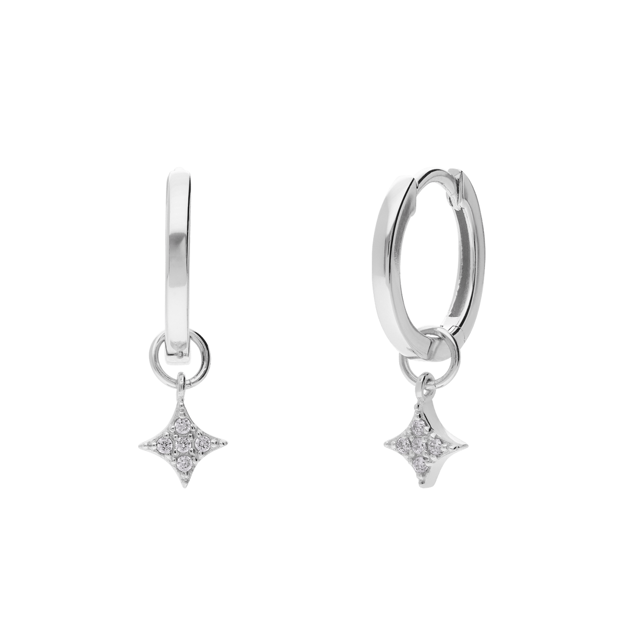 Silberne Creolen mit Zirkonia für Damen