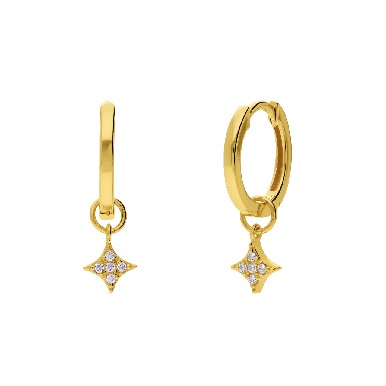 Stalen goldplated oorringen met zirkonia voor dames
