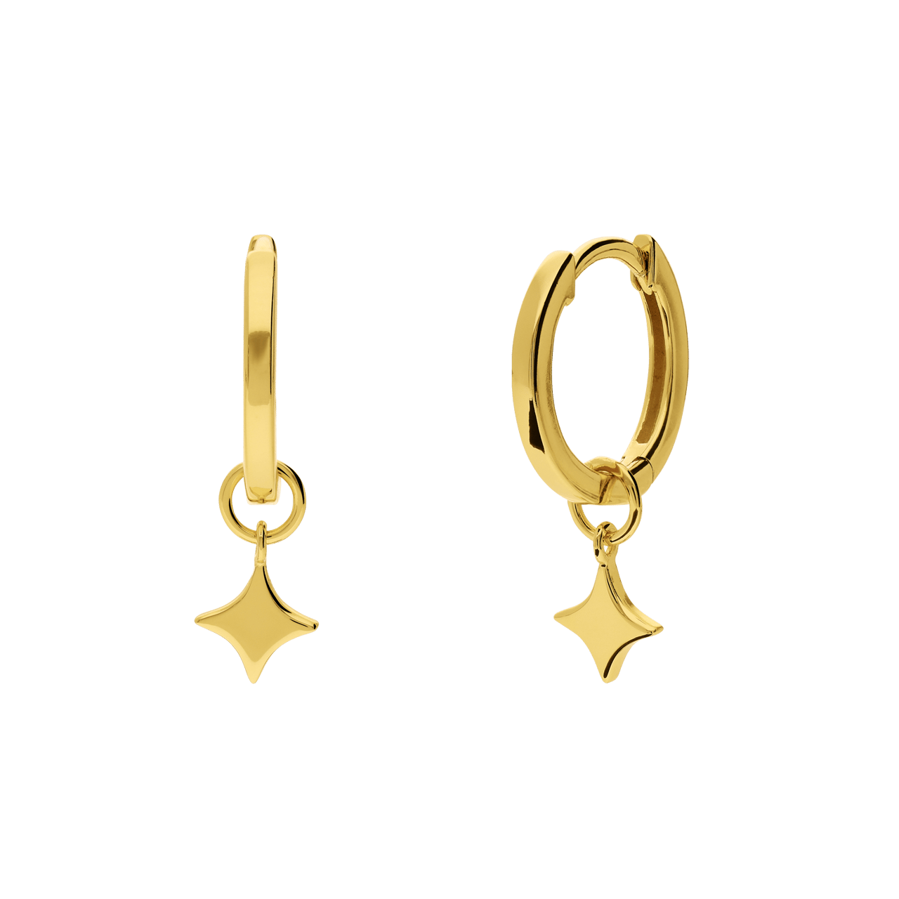 Silberne, goldbeschichtete Creolen für Damen