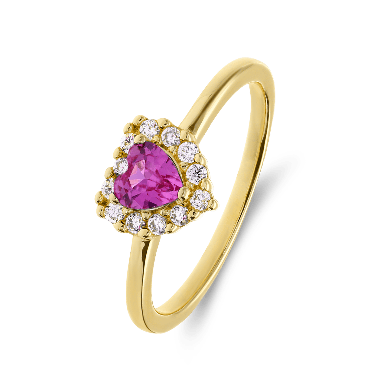 Silberner, goldbeschichteter Kinder-Ring mit Zirkonia