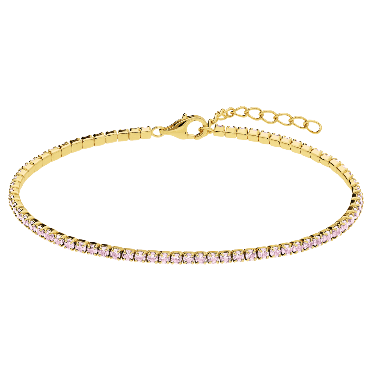 Zilveren goldplated tennisarmband voor dames