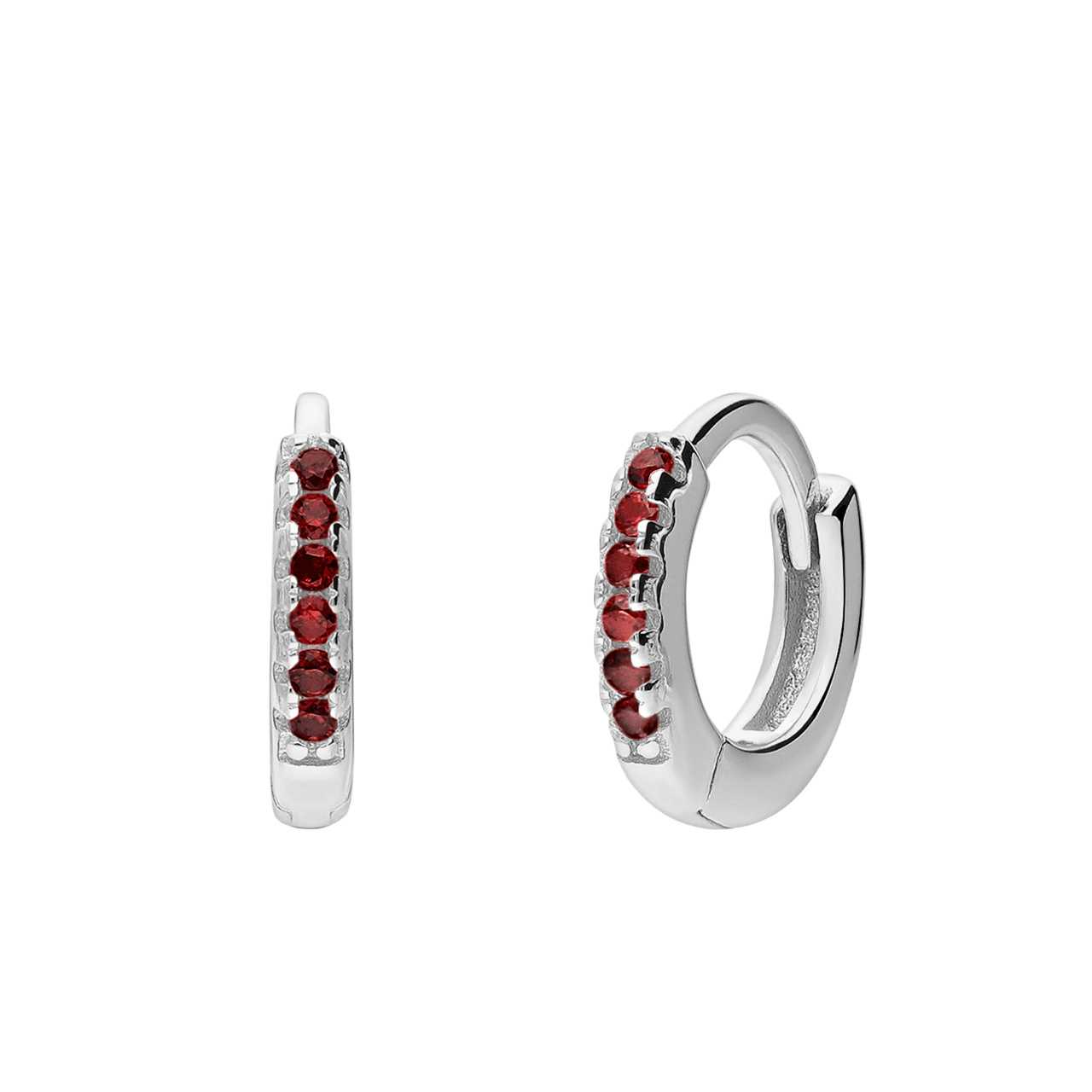 Silberne Ohrringe 10 mm mit Zirkonia