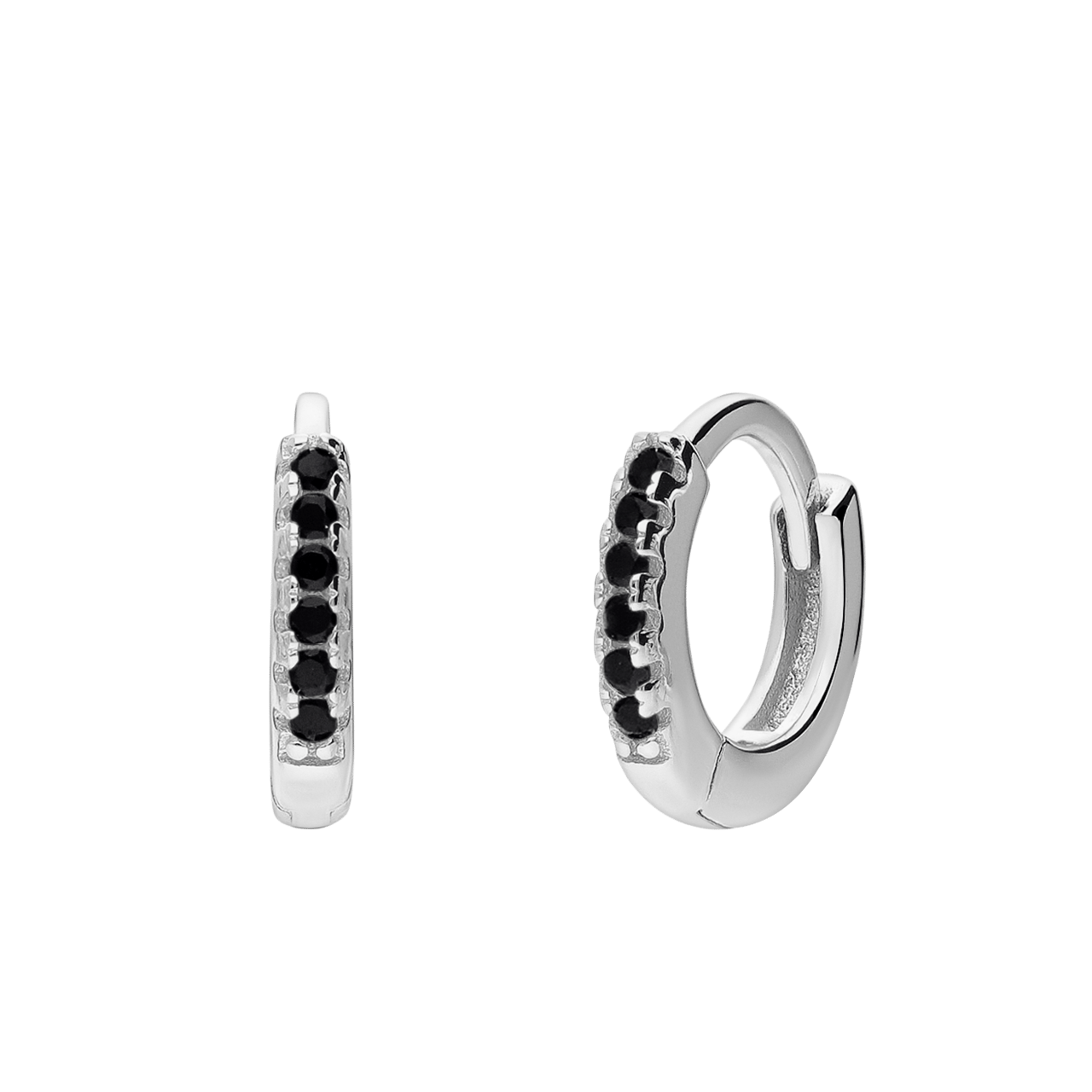 Zilveren oorringen 10mm met zirkonia
