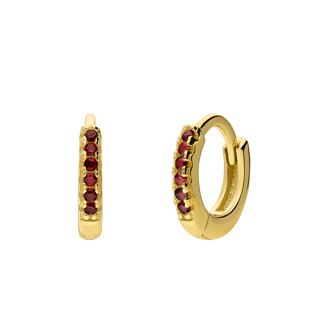 Silberne, vergoldete Ohrringe 10 mm mit Zirkonia