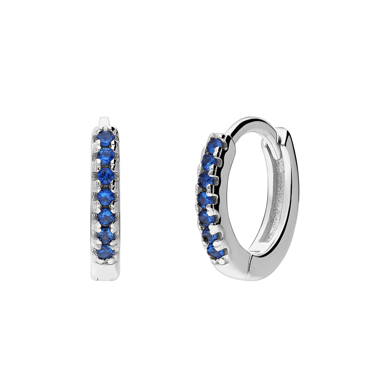 Silberne Creolen 12 mm mit Zirkonia