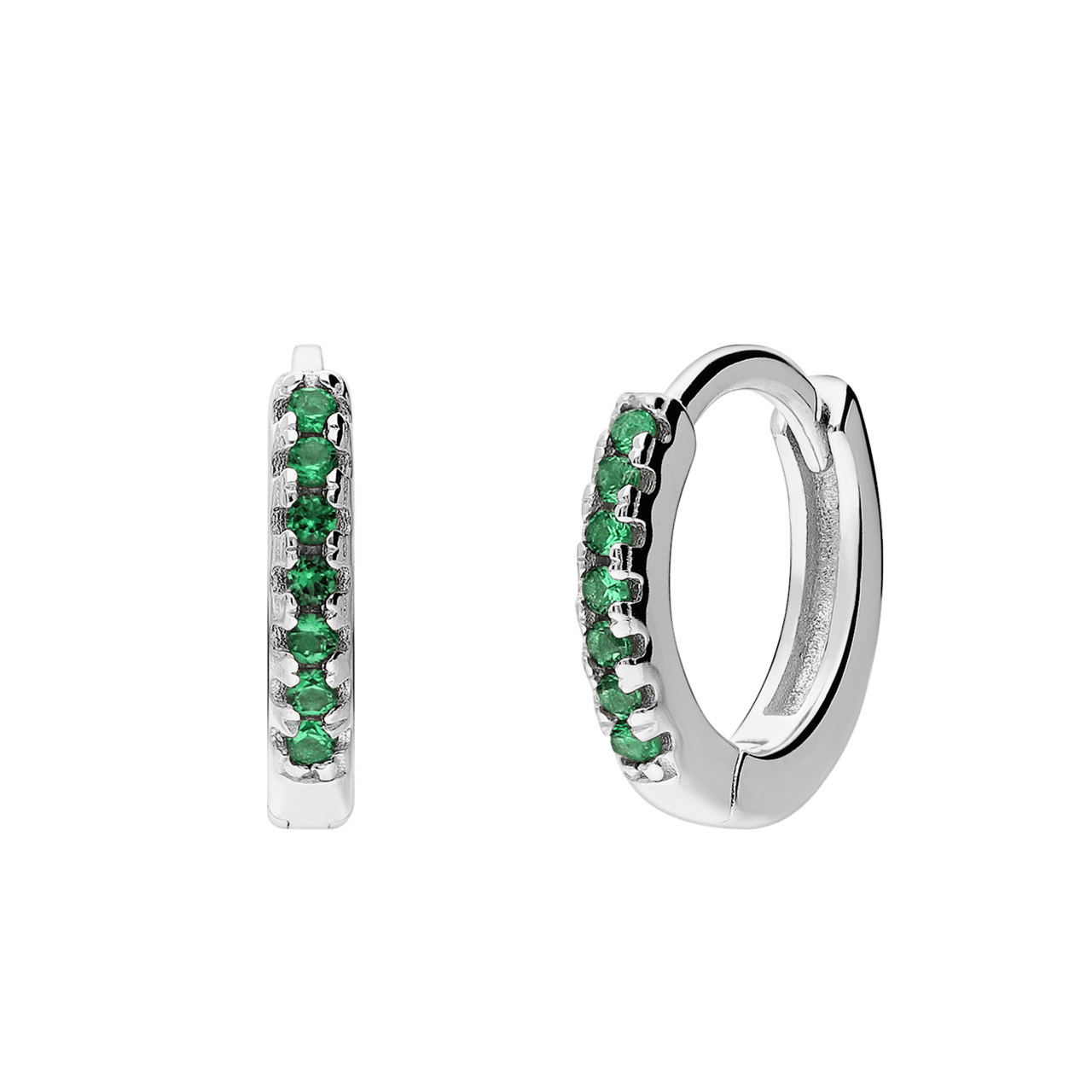 Silberne Ohrringe 12 mm mit Zirkonia