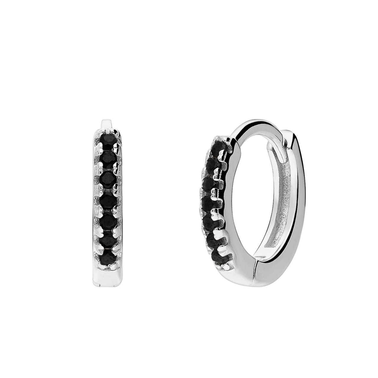 Silberne Ohrringe 12 mm mit Zirkonia