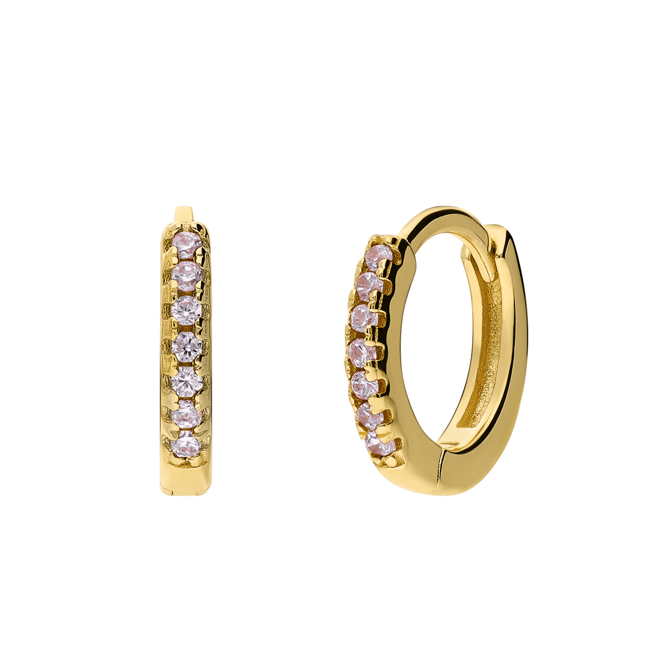 Zilveren goldplated oorringen met zirkonia