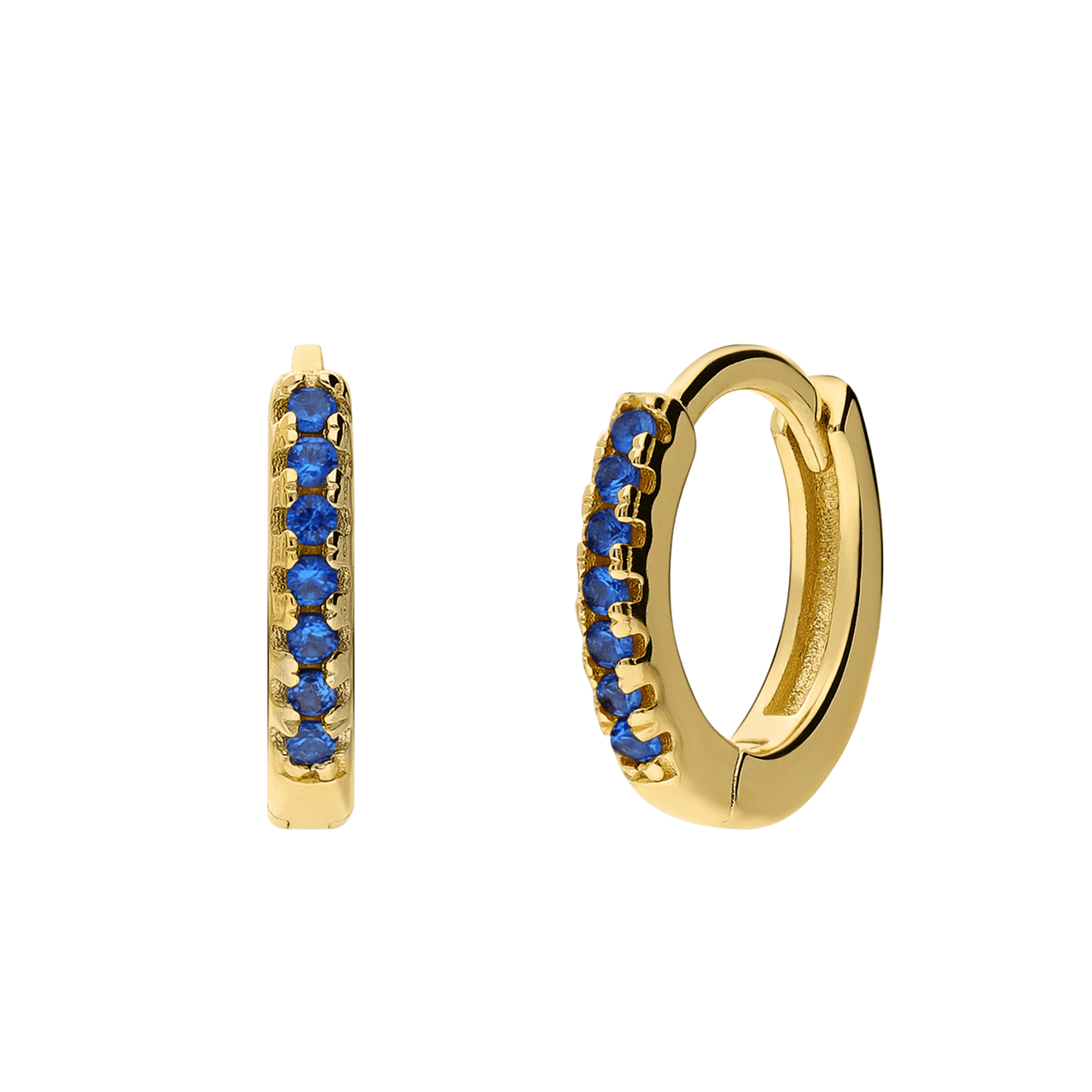 Silberne, goldbeschichtete Ohrringe 12 mm mit Zirkonia