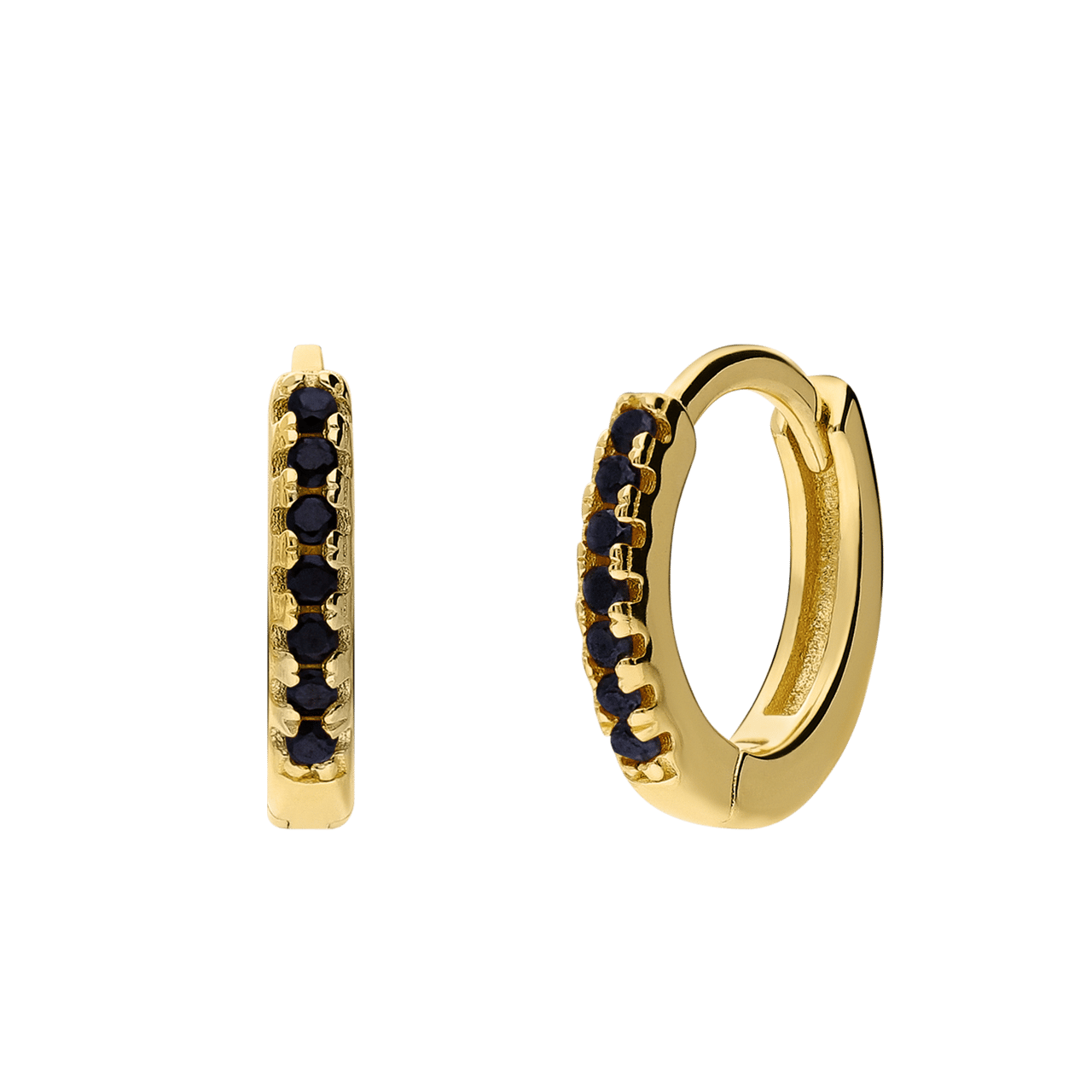 Zilveren goldplated oorringen 12mm met zirkonia