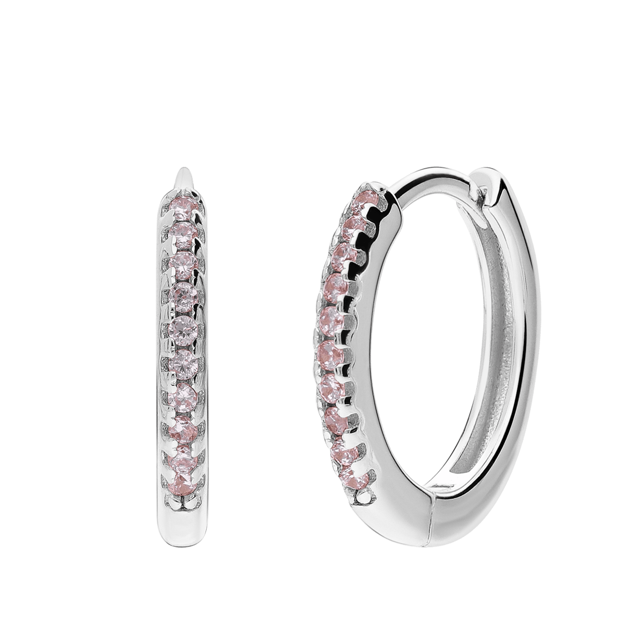 Zilveren oorringen 15mm met zirkonia