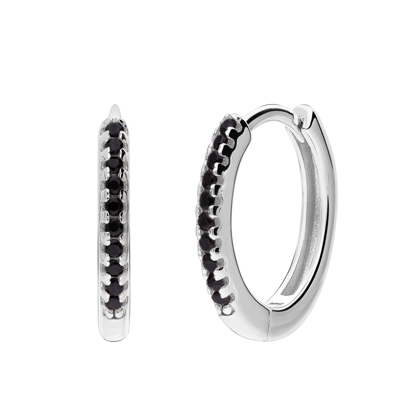 Zilveren oorringen 15mm met zirkonia