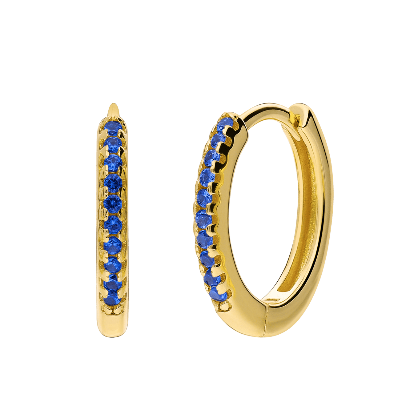 Zilveren goldplated oorringen met zirkonia