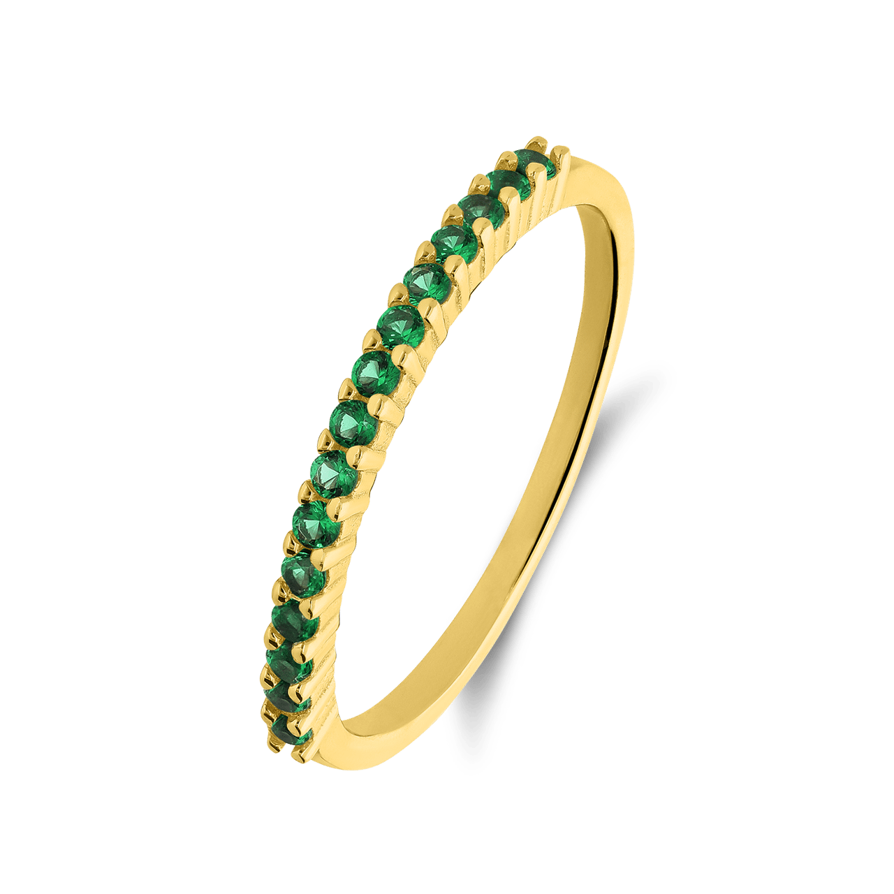 Silberner goldbeschichteter Ring mit Zirkonia für Damen