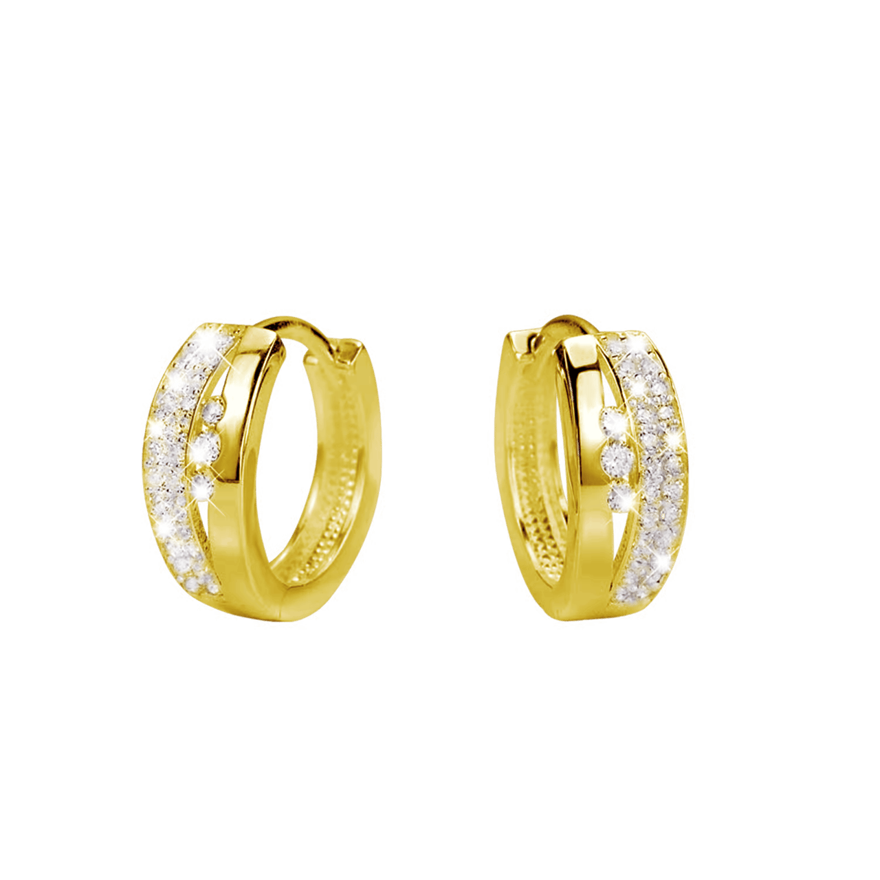 Zilveren goldplated oorringen met zirkonia voor dames