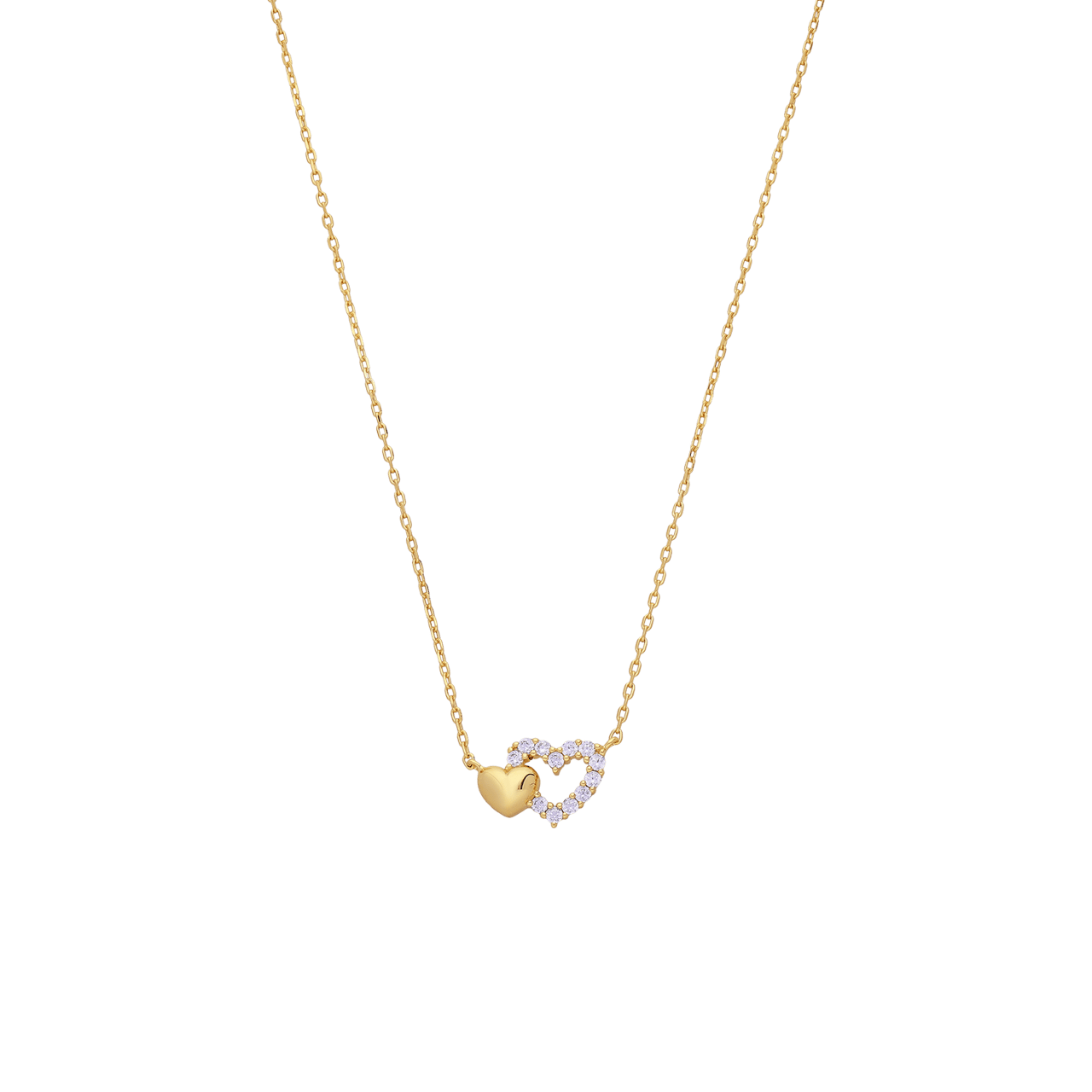 Silberne Halskette mit Anhänger und Zirkonia für Damen