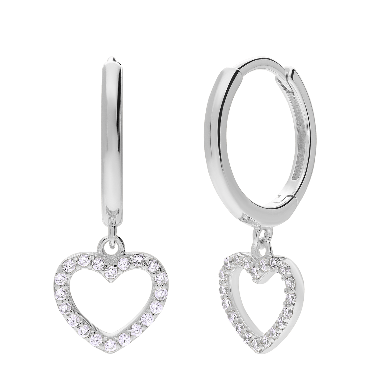 Silberne Ohrringe mit Zirkonia für Damen