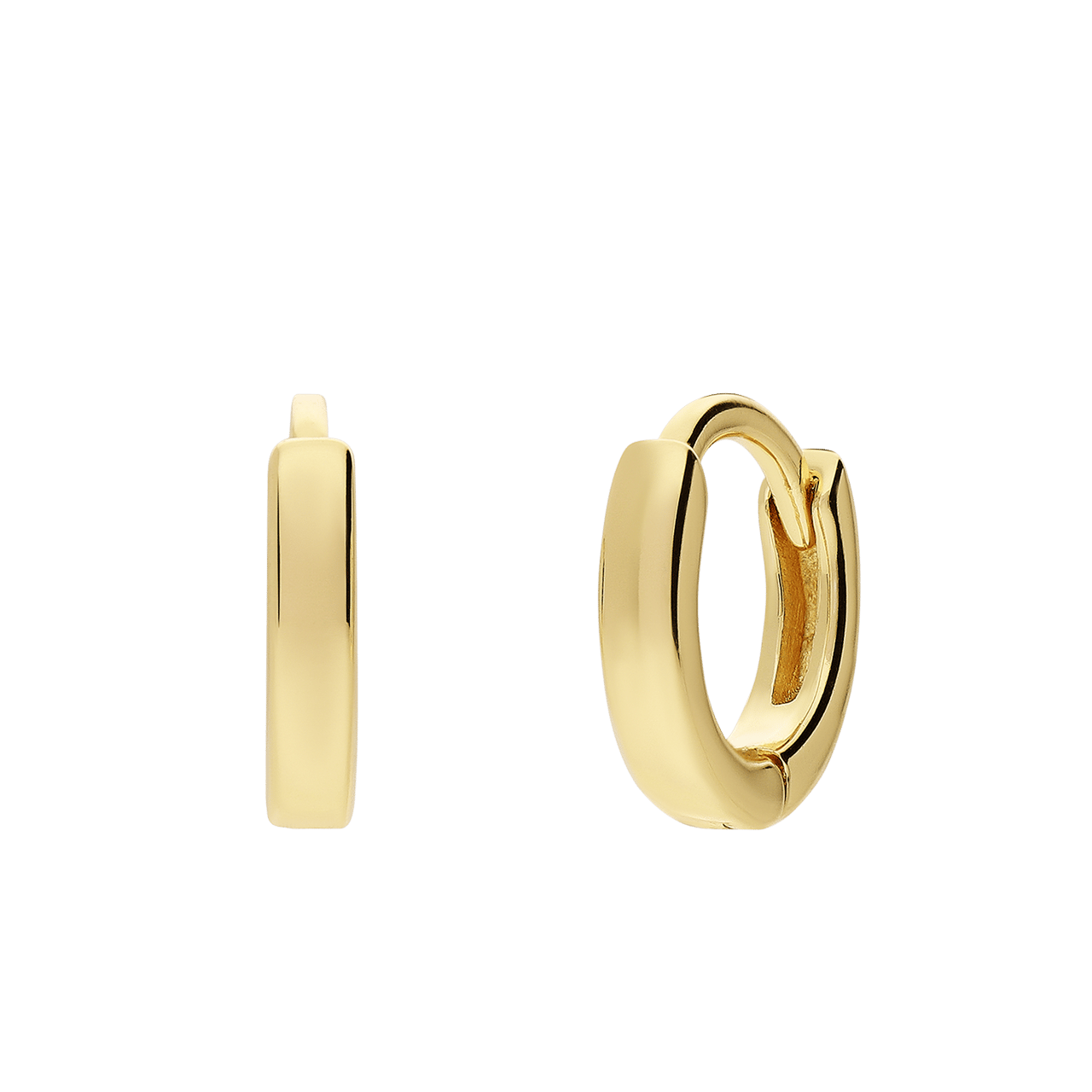 Silberne, goldbeschichtete Ohrringe mit Zirkonia, 10 mm, für Damen