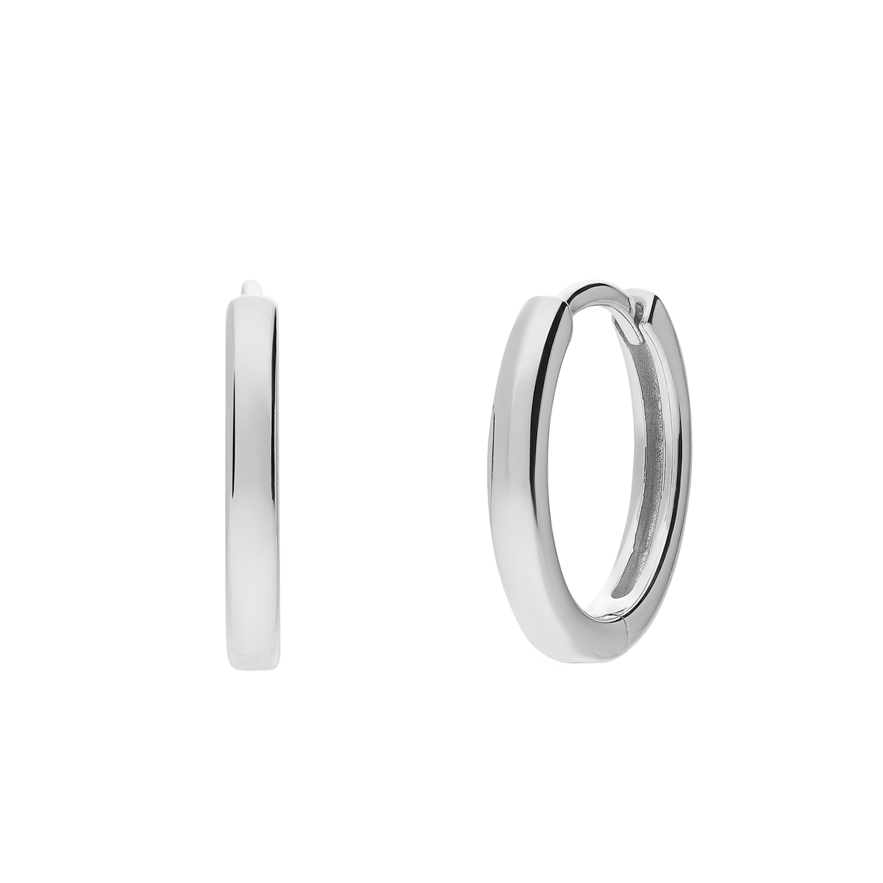 Silberne Creolen mit Zirkonia, 15 mm, für Damen