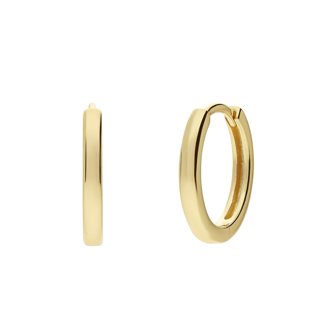 Silberne, goldbeschichtete Ohrringe mit Zirkonia, 15 mm, für Damen