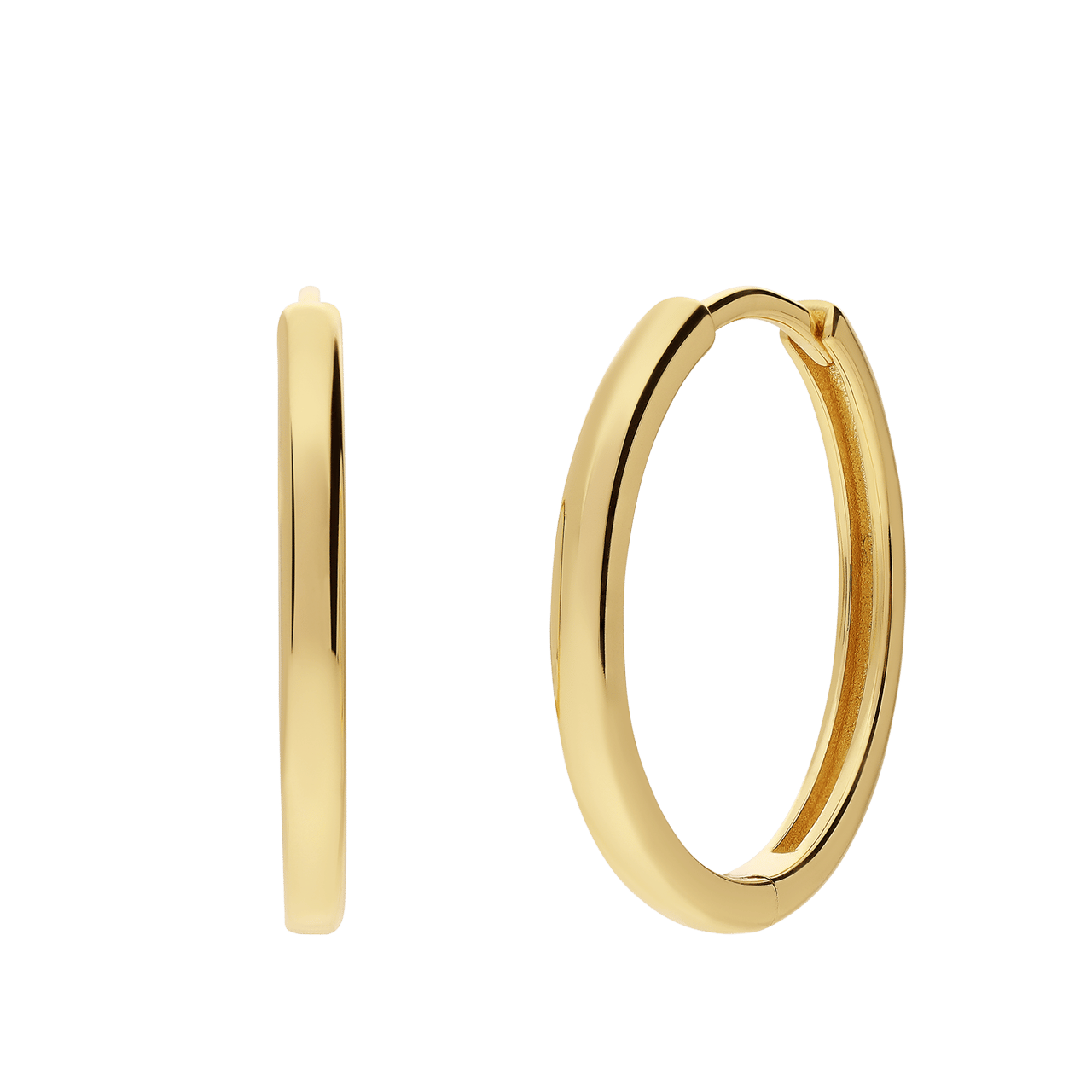 Zilveren goldplated oorringen met zirkonia 20mm voor dames