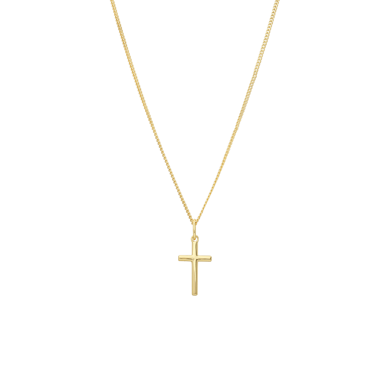 Zilveren goldplated ketting met hanger kruis