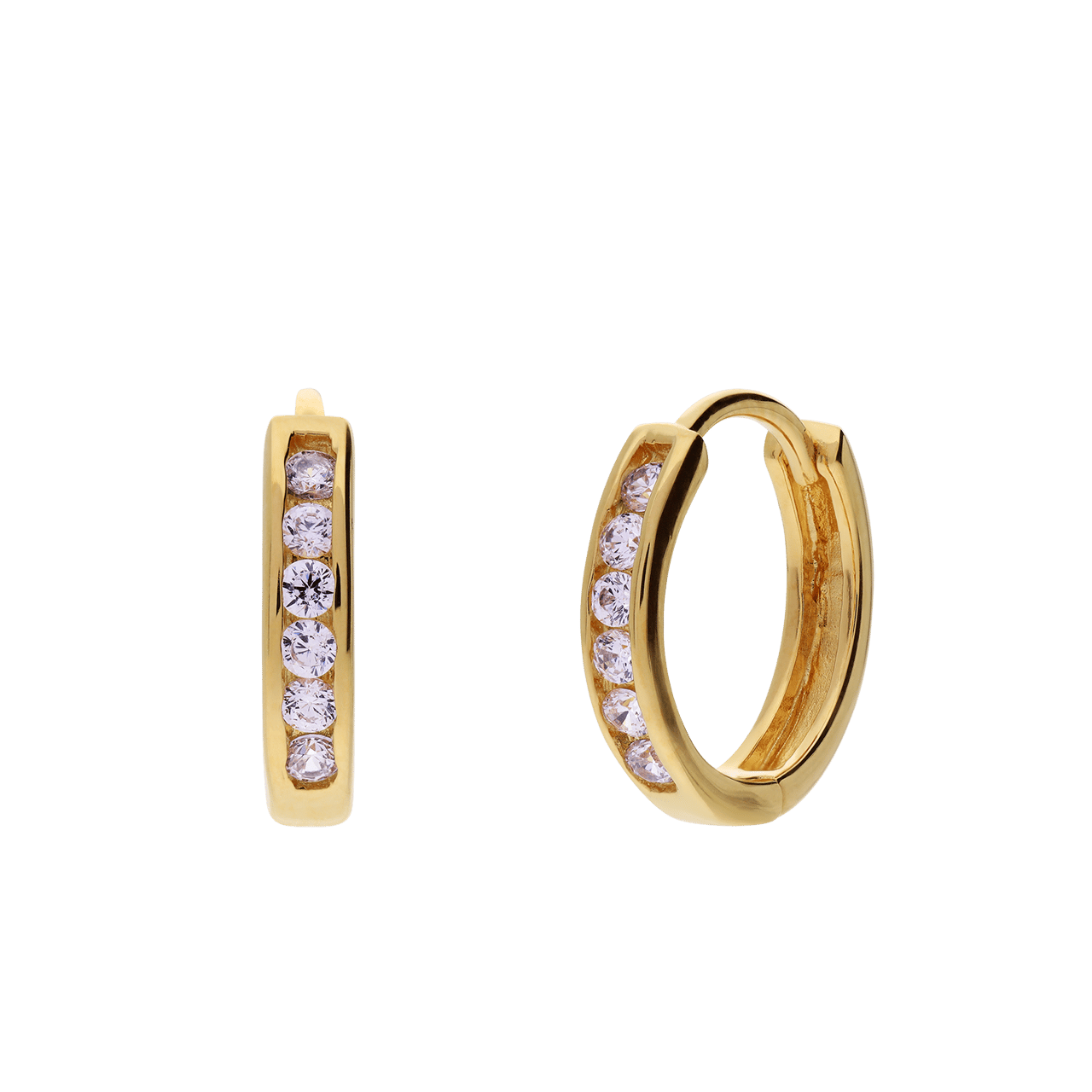 Silberne, goldbeschichtete Ohrringe mit Zirkonia für Damen