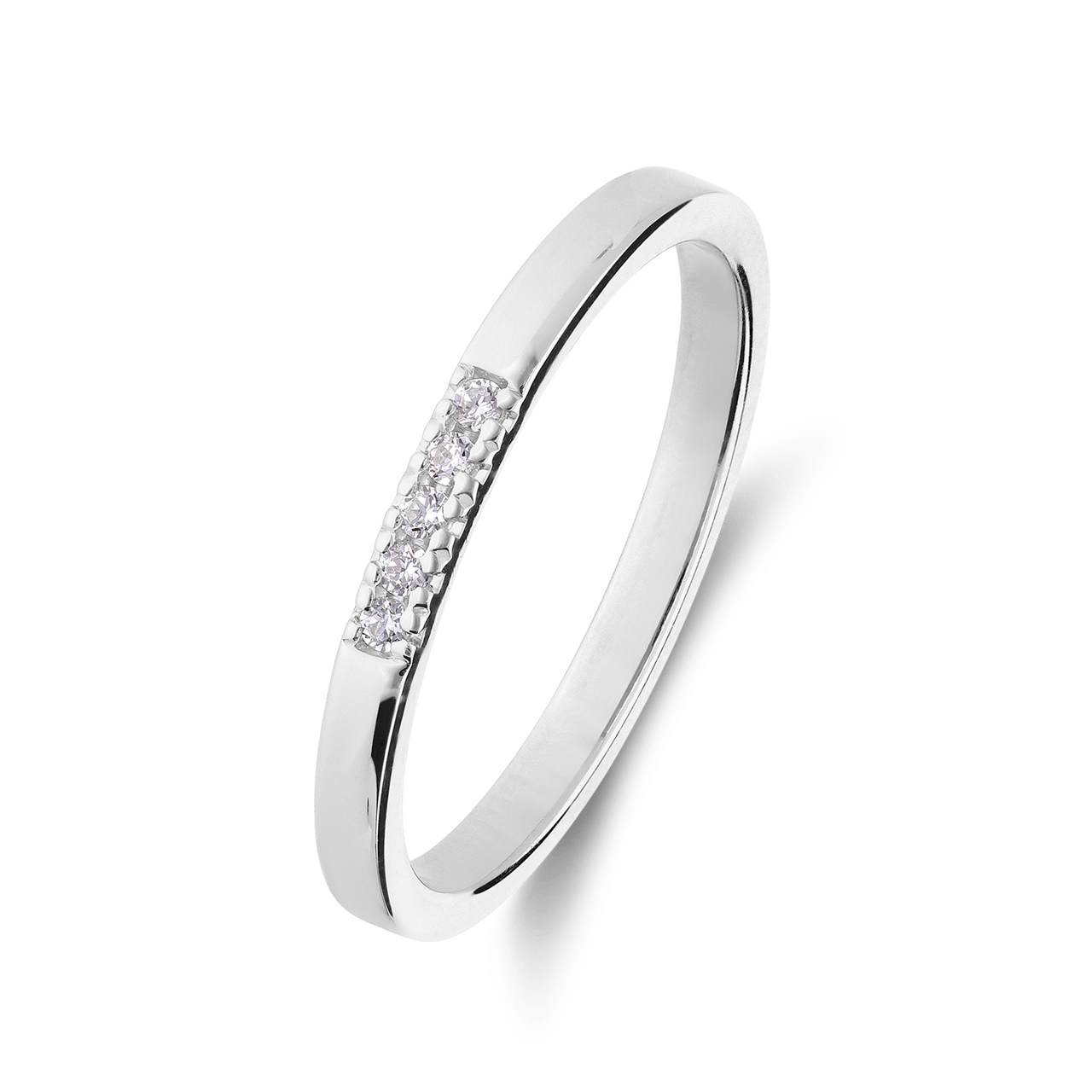 14 karaat witgouden trouwring Tulp H249