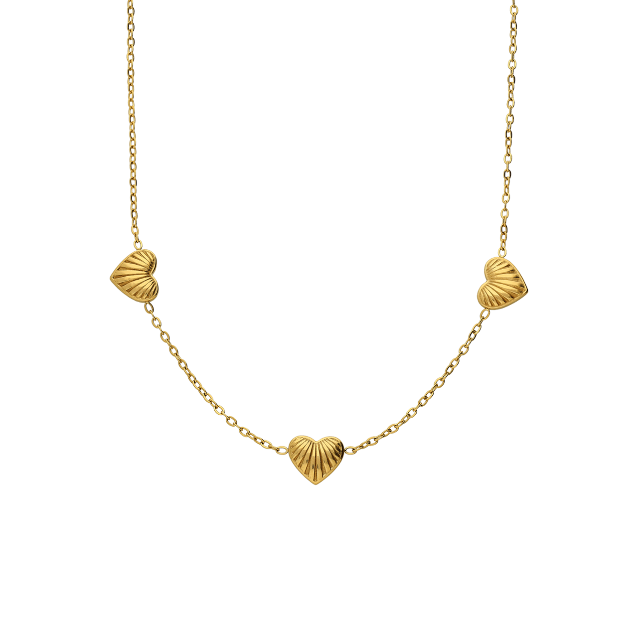 Stalen goldplated ketting harten