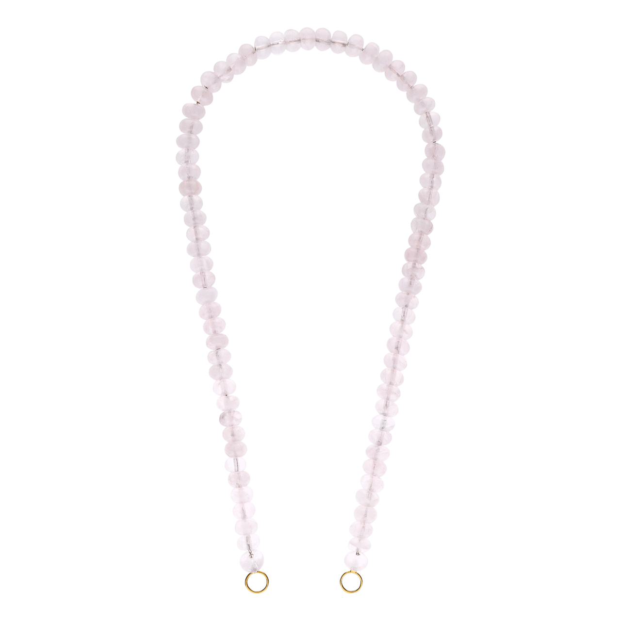Stainless steel bedelketting rosequartz voor dames
