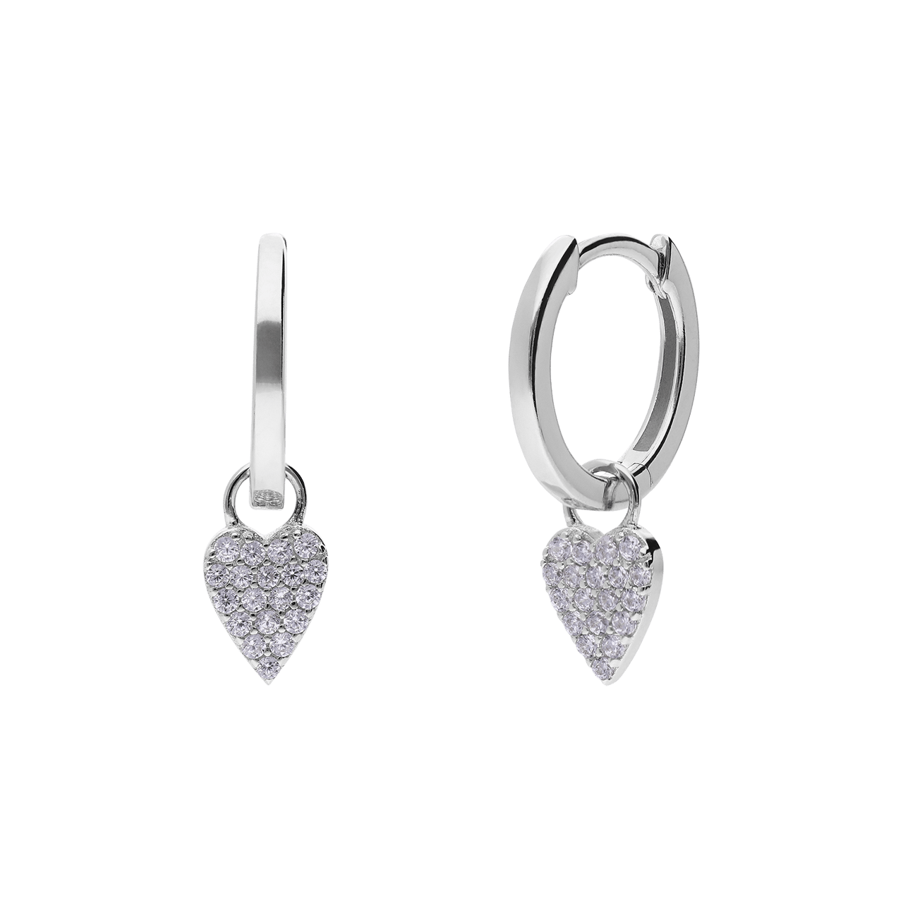 Silberne Ohrringe mit Zirkonia für Damen