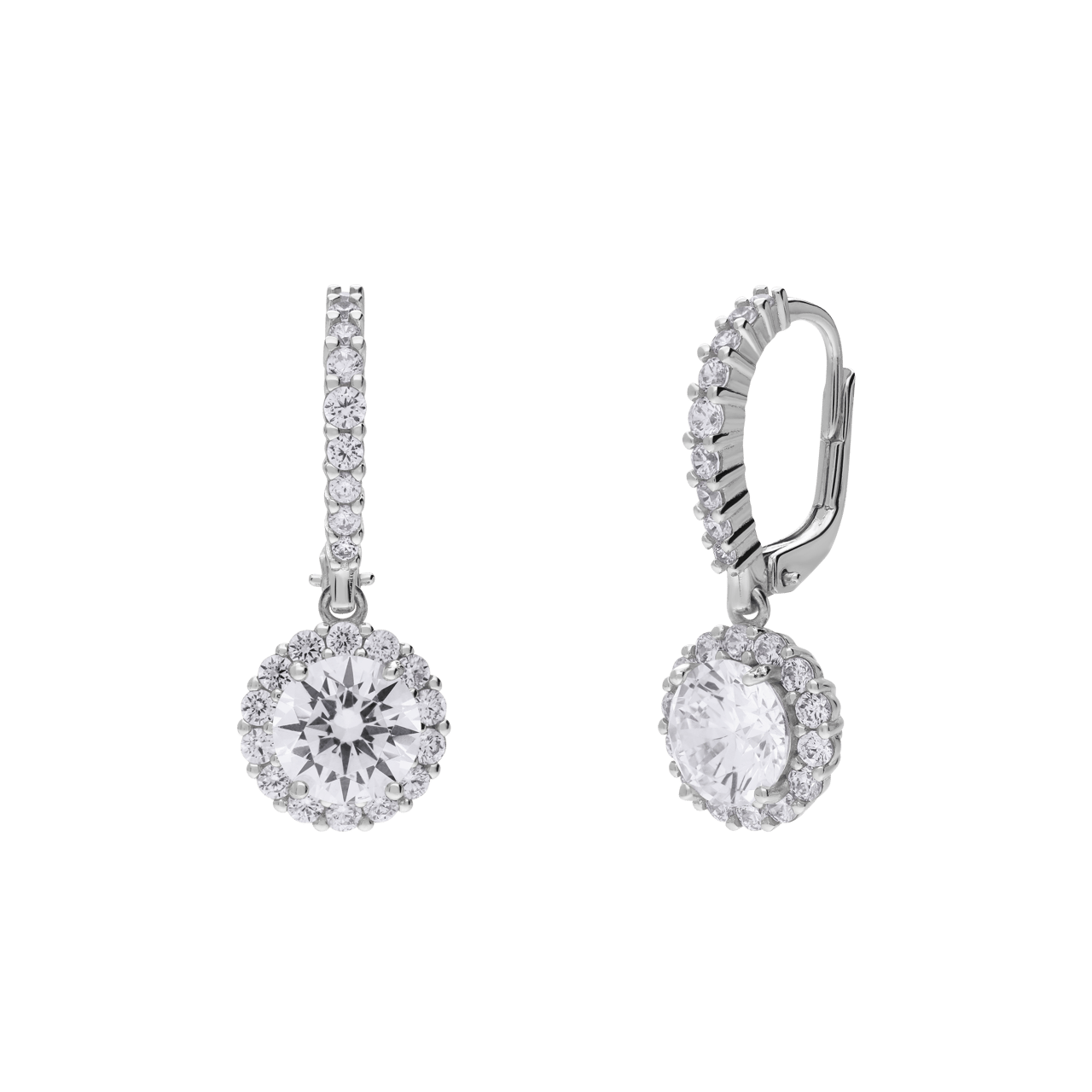 Silberne Creolen mit Zirkonia für Damen