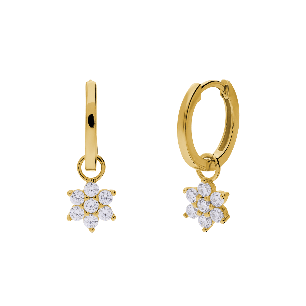 Zilveren goldplated oorringen met zirkonia voor dames