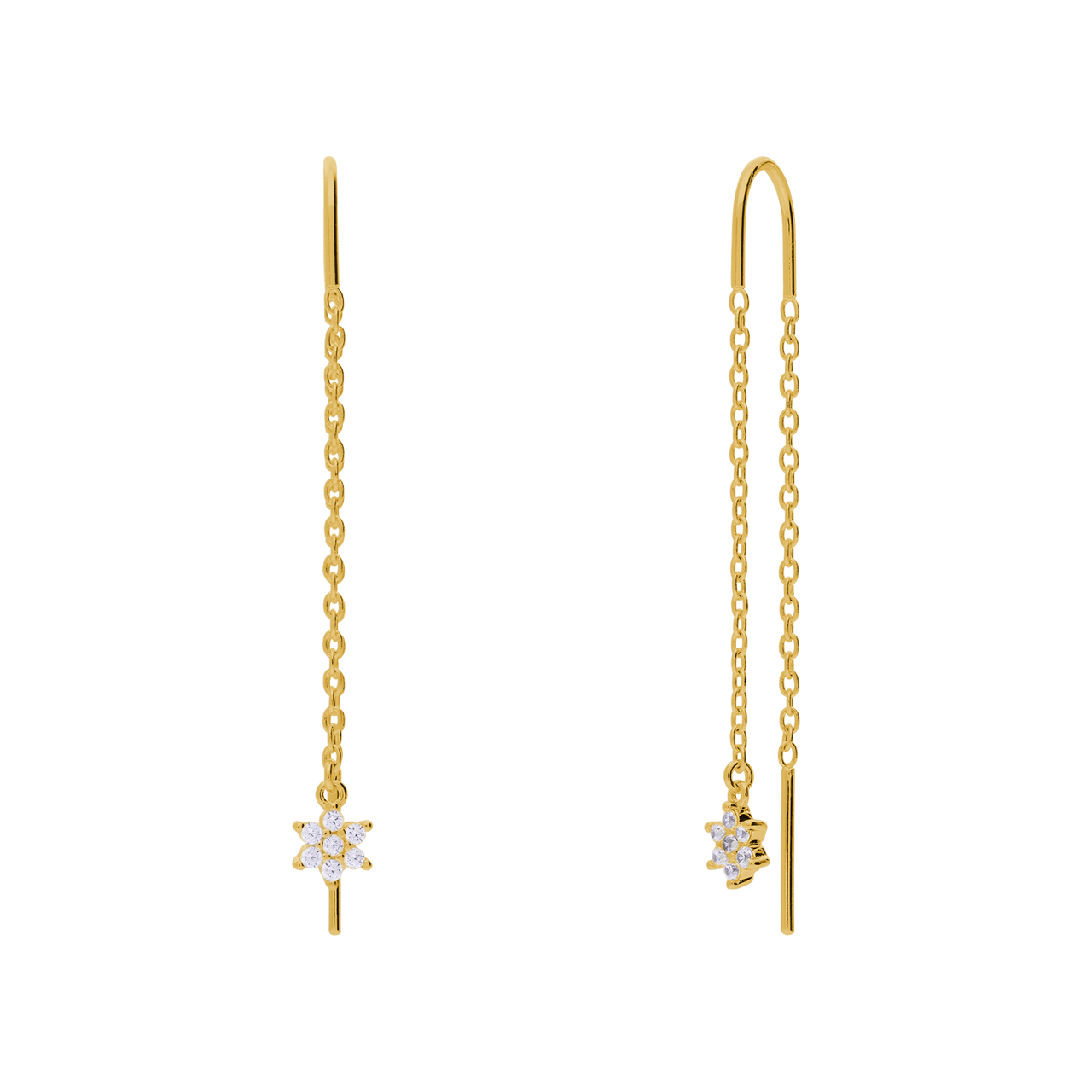 Zilveren goldplated oorringhangers voor dames