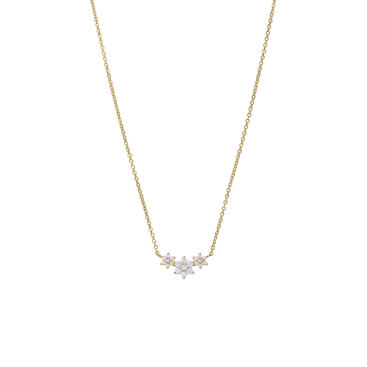 Zilveren goldplated damesketting met hanger met zirkonia voor dames