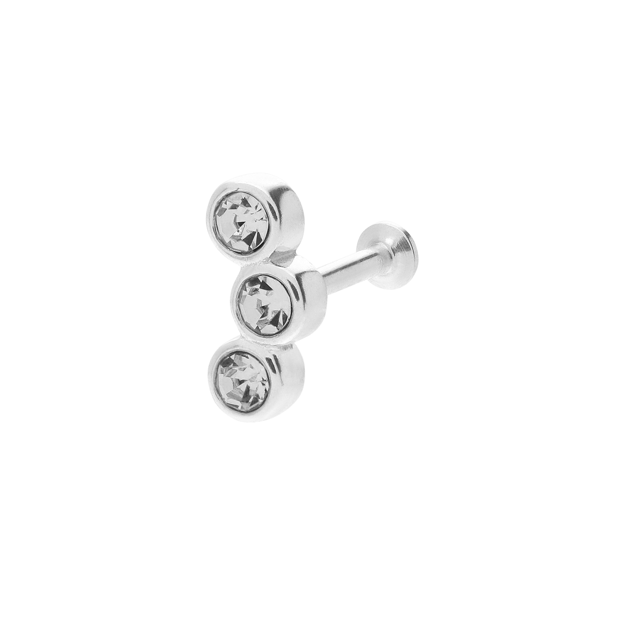 Stalen helixpiercing met kristal