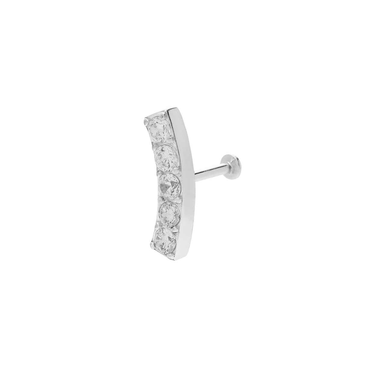 Stalen helixpiercing met kristal