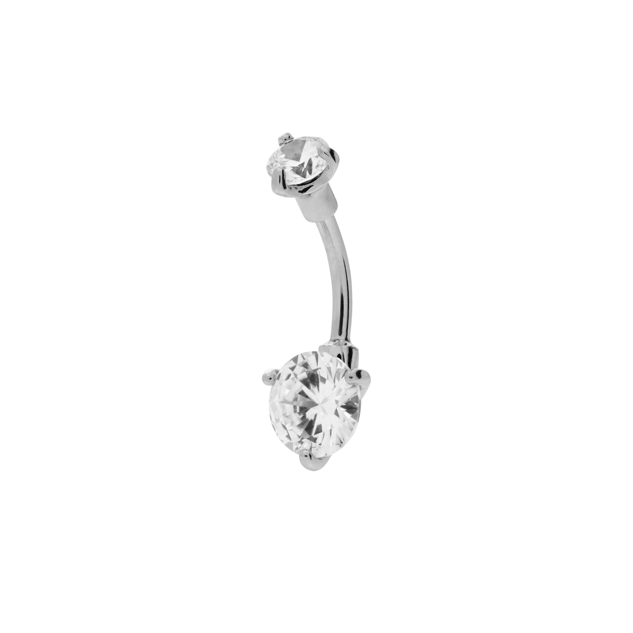 Stahl-Bauchnabelpiercing mit Zirkonia