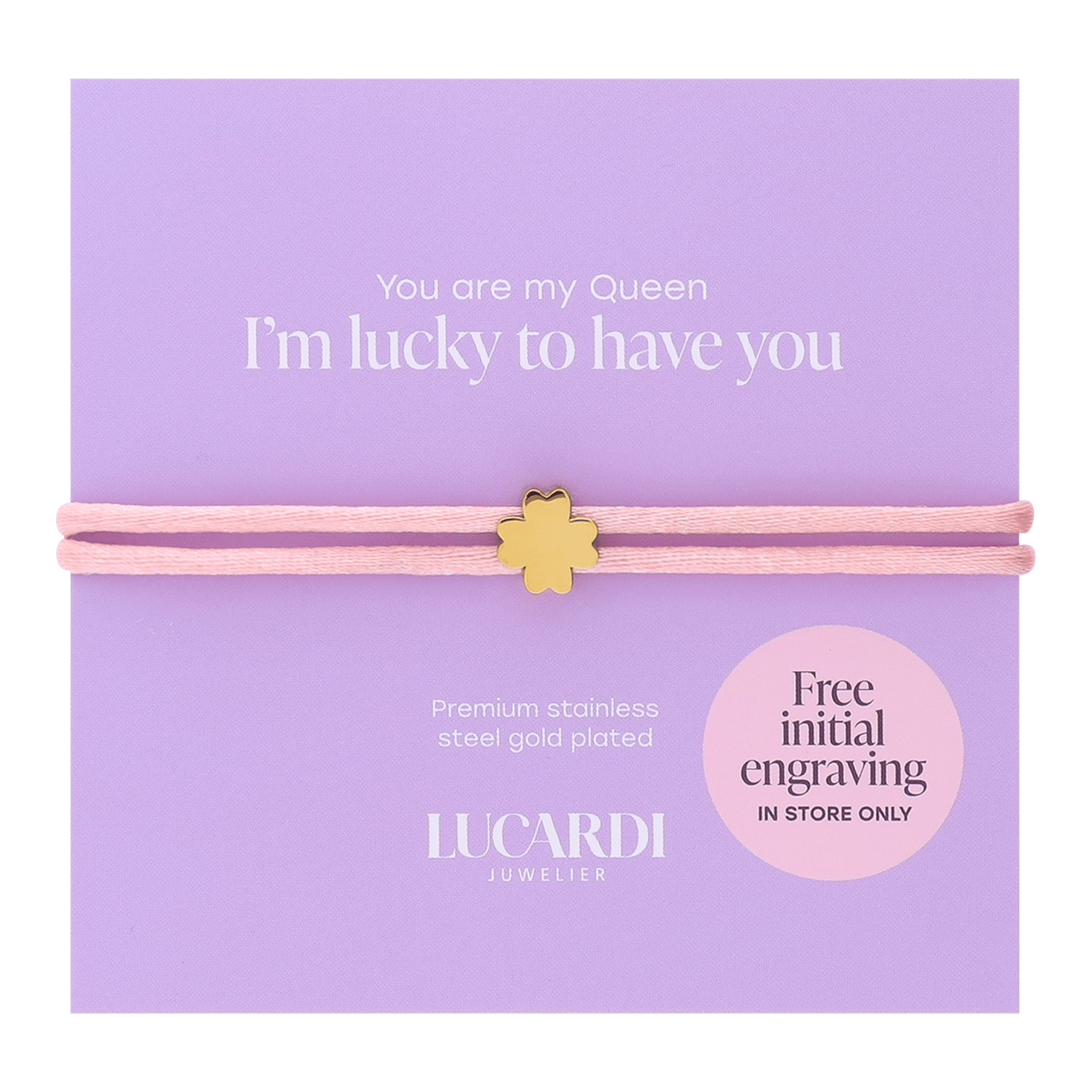 Stainless steel dameskoordarmband klaver