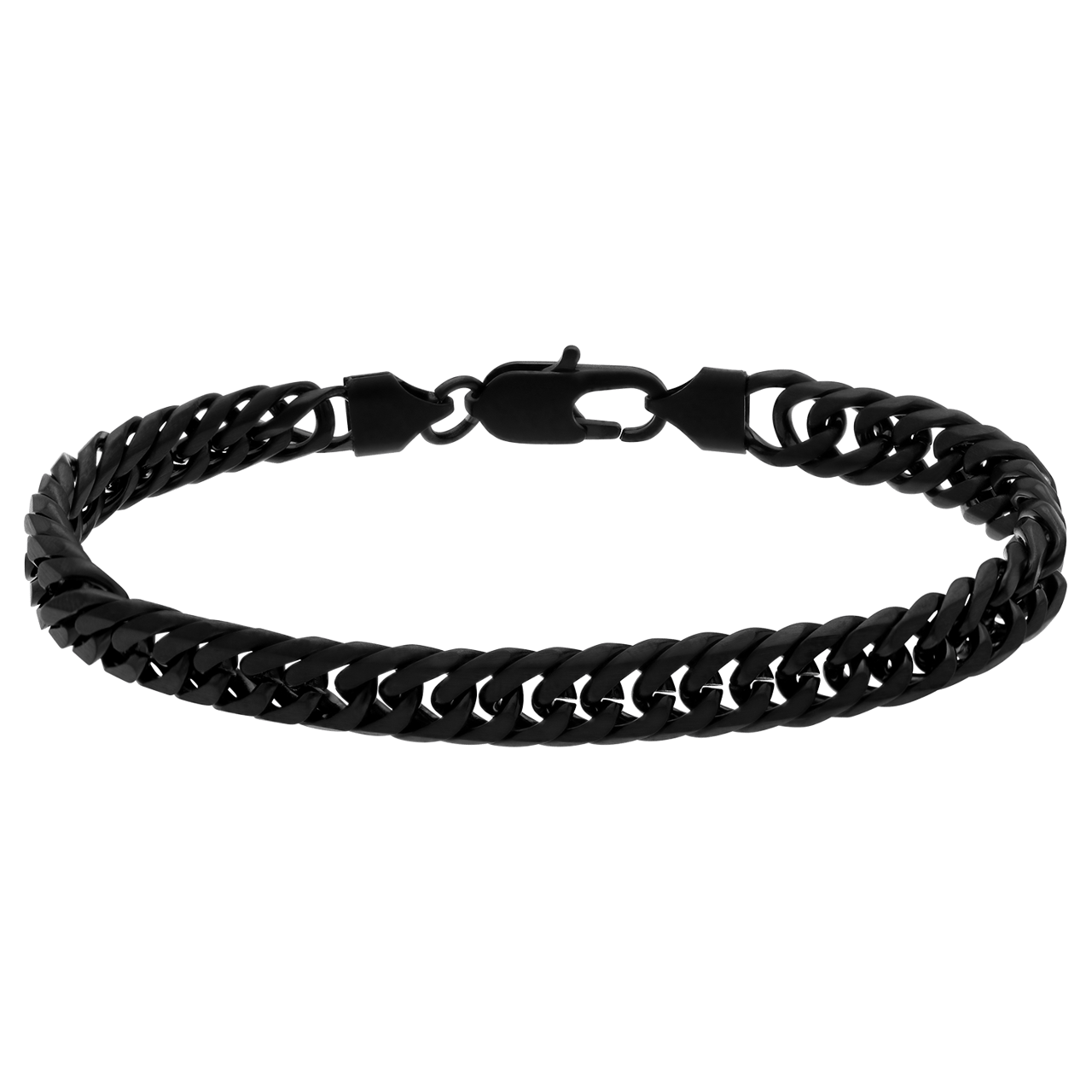 Stainless steel herenarmband gourmet schakel zwart