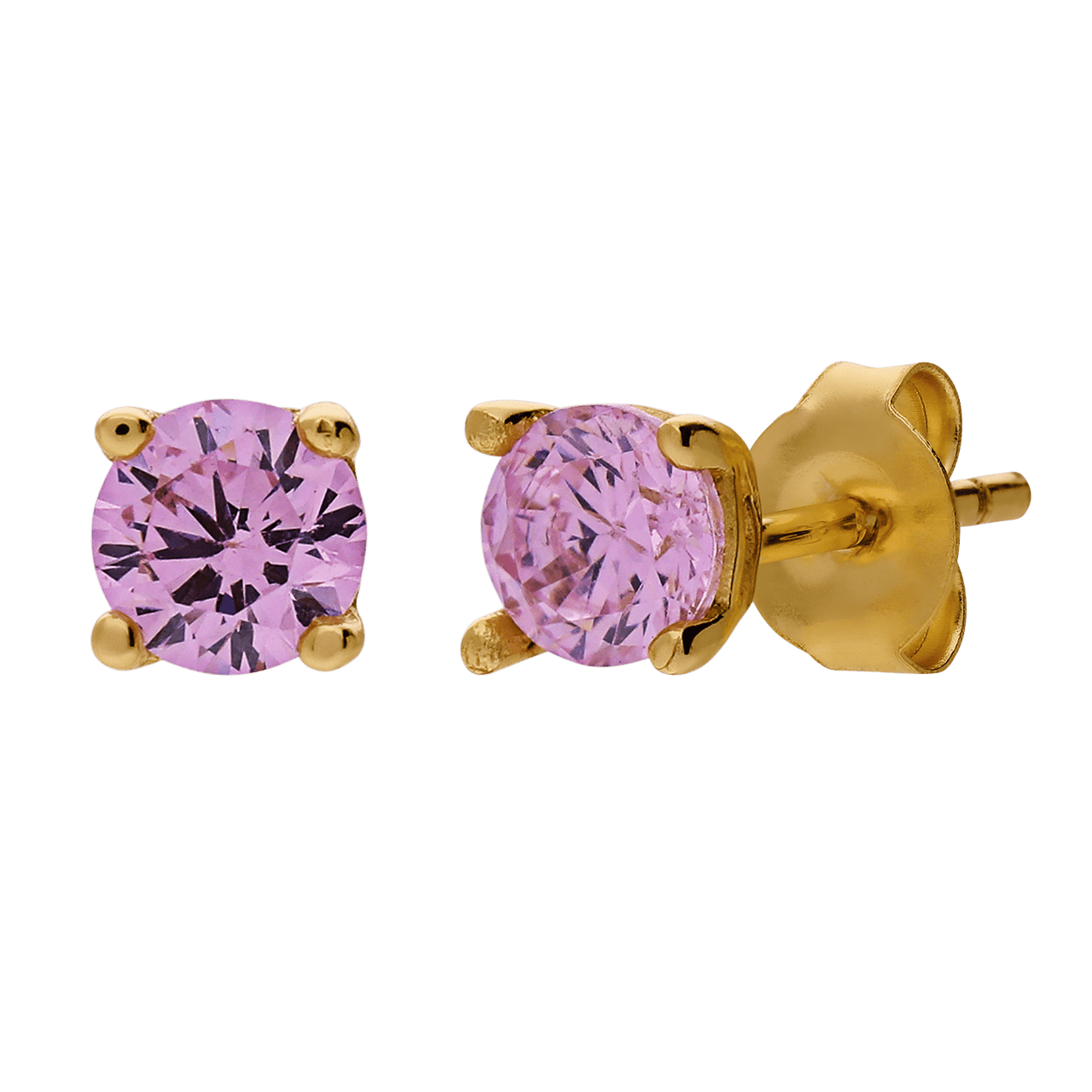 Zilveren goldplated oorring kinderen licht roze