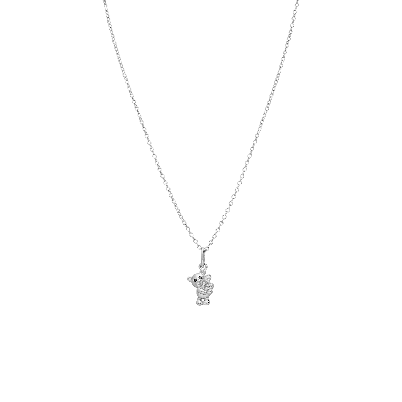 Zilveren ketting met hanger beer zirkonia