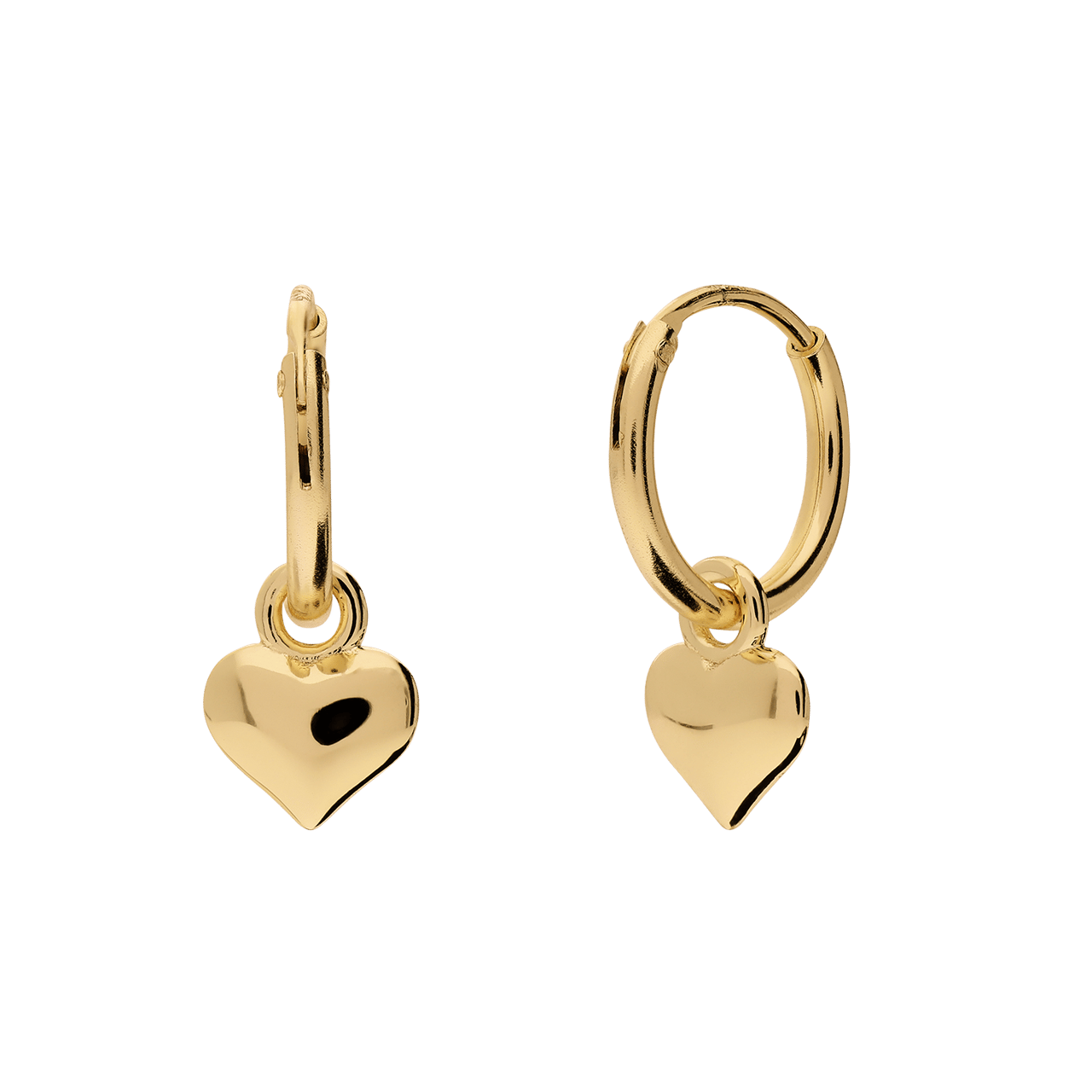 Silberne, goldbeschichtete Ohrstecker 10 mm