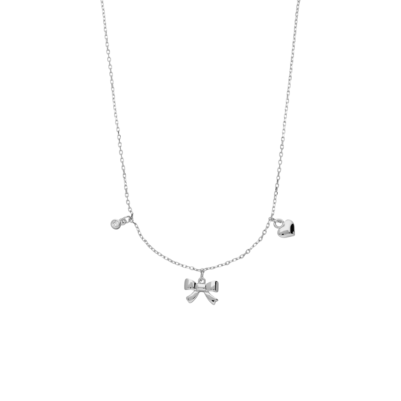 Zilveren ketting met strik