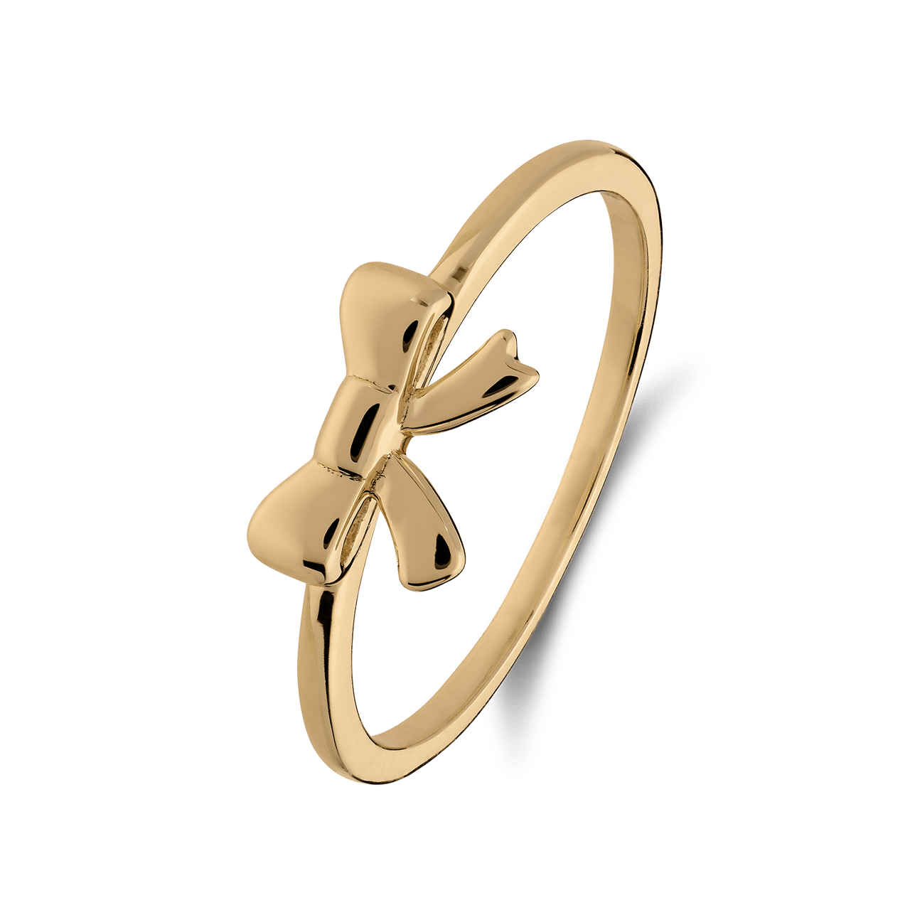 Zilveren goldplated ring met strik