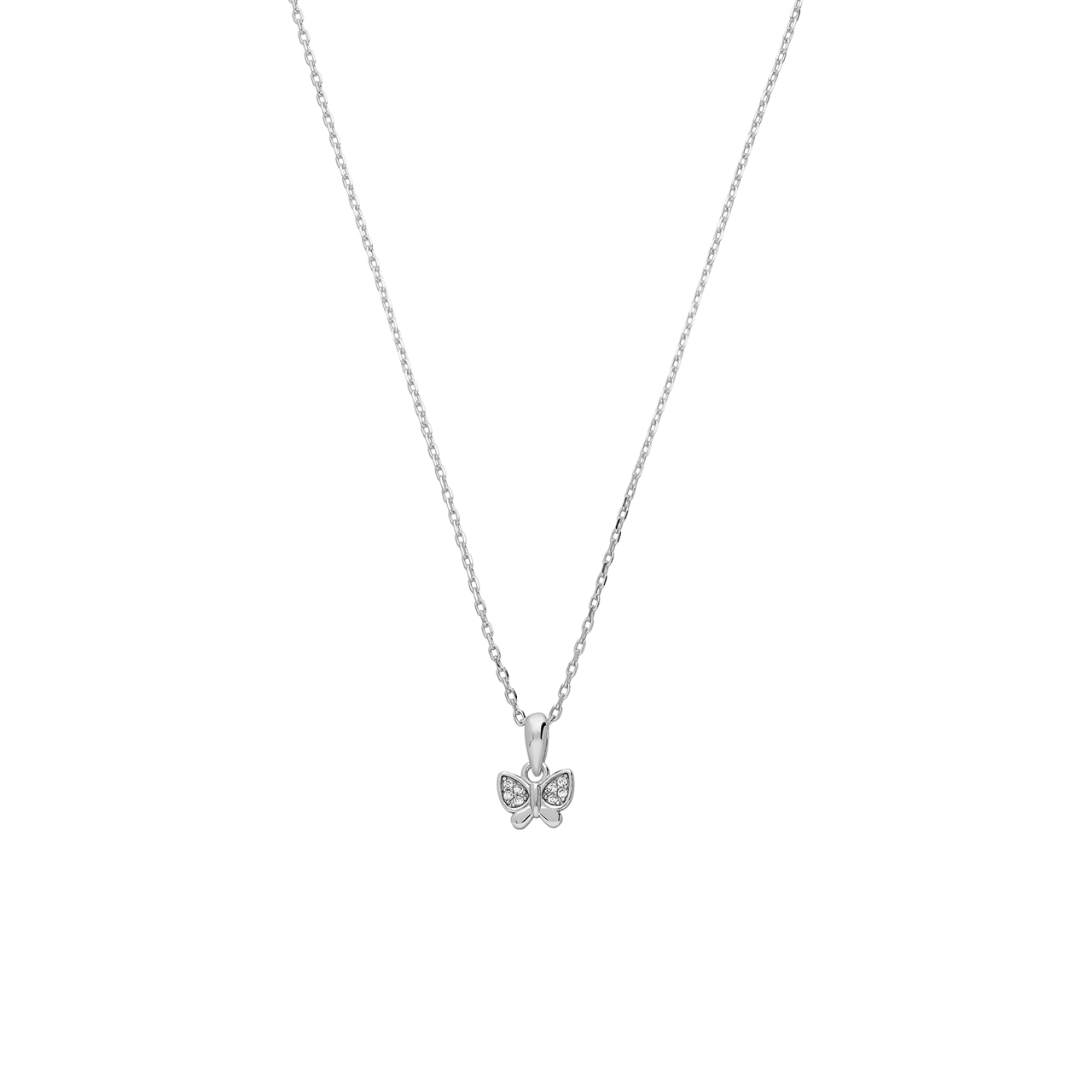 Zilveren ketting met vlinder