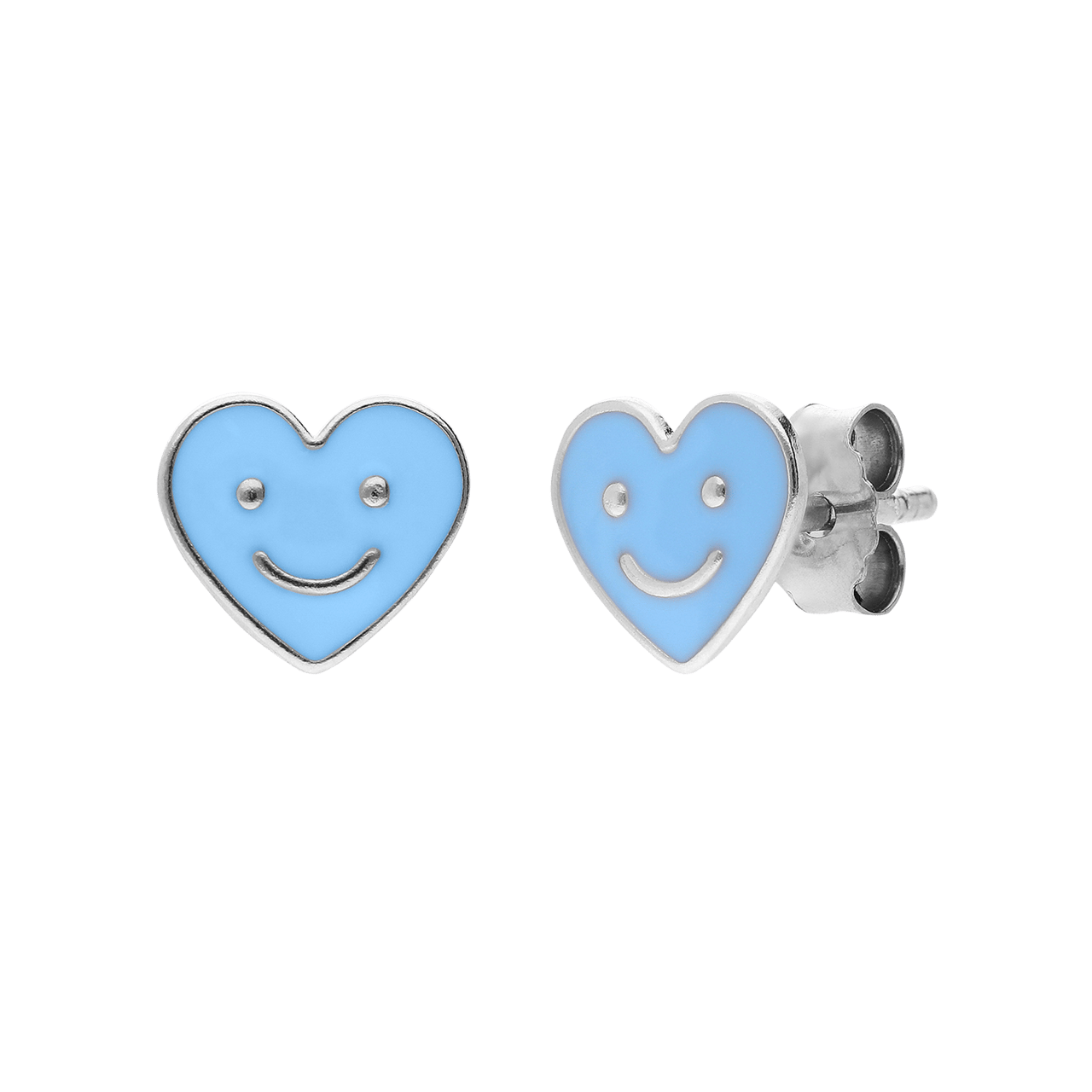 Zilveren kinderoorknoppen smiley