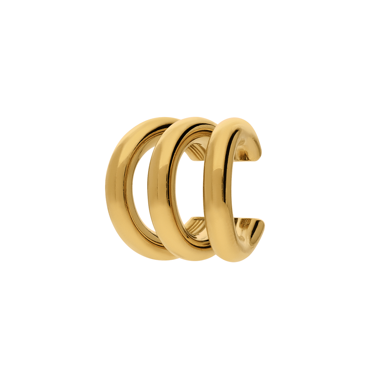 Stalen goldplated earcuff breed